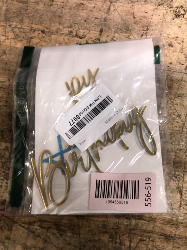 Photo 1 of 1PCS Happy Birthday Cake Topper,Gold Mirror Acrylic Boy or Girl Cake Sign Decorations,Birthday Cake Charm Supplies for Birthday Party Cake Dessert