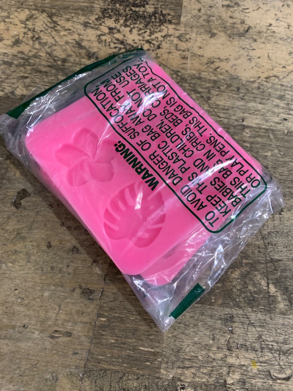 Photo 1 of 2 Pieces Tropical Flowers Leaves Silicone Mold Plumeria Hibiscus Flower Monstera Leafage Fondant Molds for DIY Chocolate Candy Pudding Cupcake Topper Birthday Party Dessert Hawaiian Decoration(Pink)