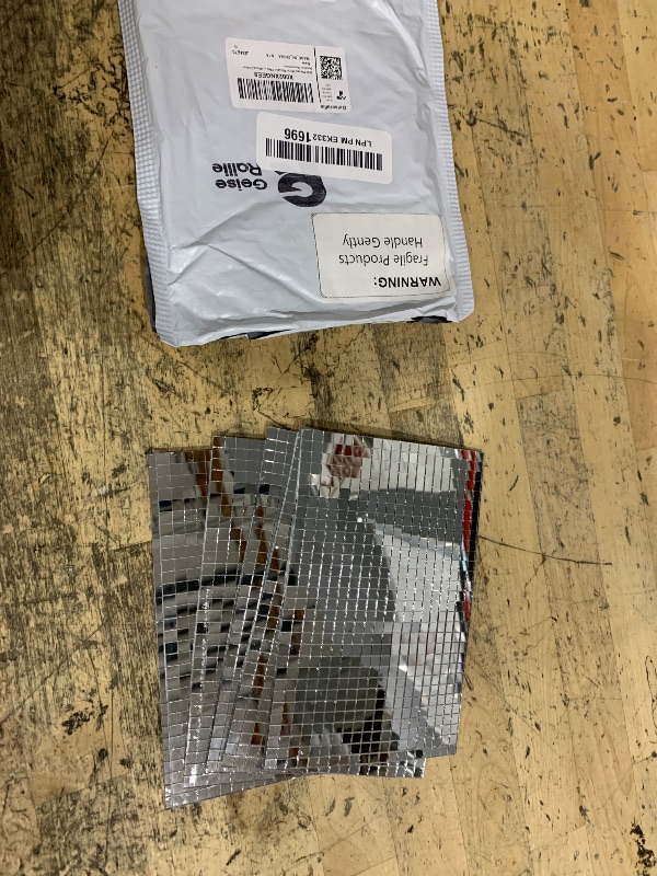 Photo 1 of 3600 Pieces Mirror Mosaic Tiles Self Adhesive Disco Mirror Tiles Disco Ball Stickers Square Glass DIY Tiles for Craft Decorate, DIY Hat, Art Collage, Indoor Outdoor Decoration