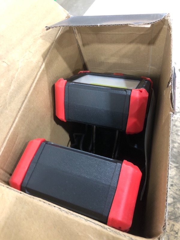 Photo 1 of Yls 2pack LED Work Light, 2100LM Rechargeable COB Magnetic Clip on Work Light with 3 Light Modes, 270°& 180°Rotatable Portable Clamp Worklight for Car Repairs, Grilling, Camping, Emergency Use