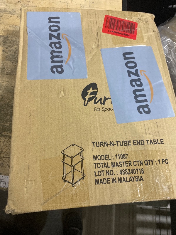 Photo 1 of **FOR PARTS ONLY/NON-FUNCTIONAL** Furinno JUST Side Table, 3-Tier End Table, Open Shelves Night Stand, Bedside Table, Toolless Assembly, for Living Room, Bedroom, French Oak