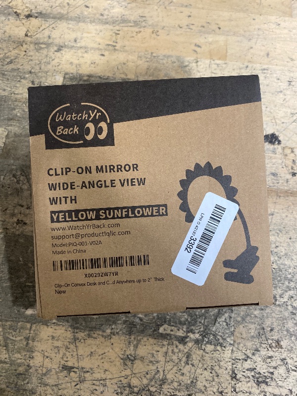 Photo 1 of ***MISSING ITEMS*** WatchYrBack Clip-On Convex Desk and Cubicle Mirror to See Behind You. Yellow Sun Flower Design. Wide Angle View Clear Reflection. Real Glass Mirror. Clip to Monitor and Anywhere up to 2" Thick