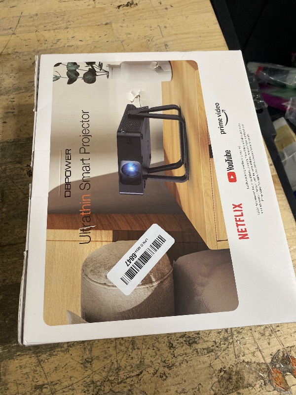 Photo 1 of [Ultra-Slim 1.97"| Netflix Licensed | AI Auto Focus | 360° Stand] Smart Mini Projector with WiFi 6 & Bluetooth, Built-in Netflix/YouTube/Disney+/Hulu, DBPOWER N5 Movie Projector for Bedroom (Black)