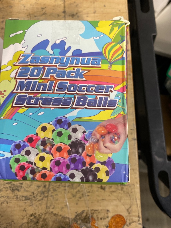 Photo 1 of 20 Pack Mini Stress Balls Set Fidget Toys for Adults, Colorful Soccer Squishy Squeeze Stress Relief Ball, Party Favors Bags Gifts