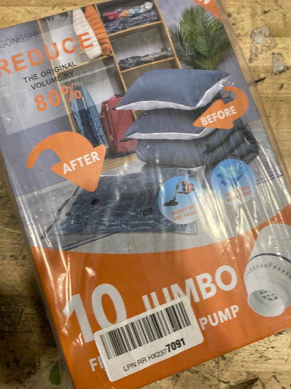 Photo 1 of 10 Jumbo Vacuum Storage Bags with Electric Pump,Plastic Packaging Bags, Space Saver Bag for Clothes, Mattress, Blanket, Duvets, Pillows, Comforters, Travel