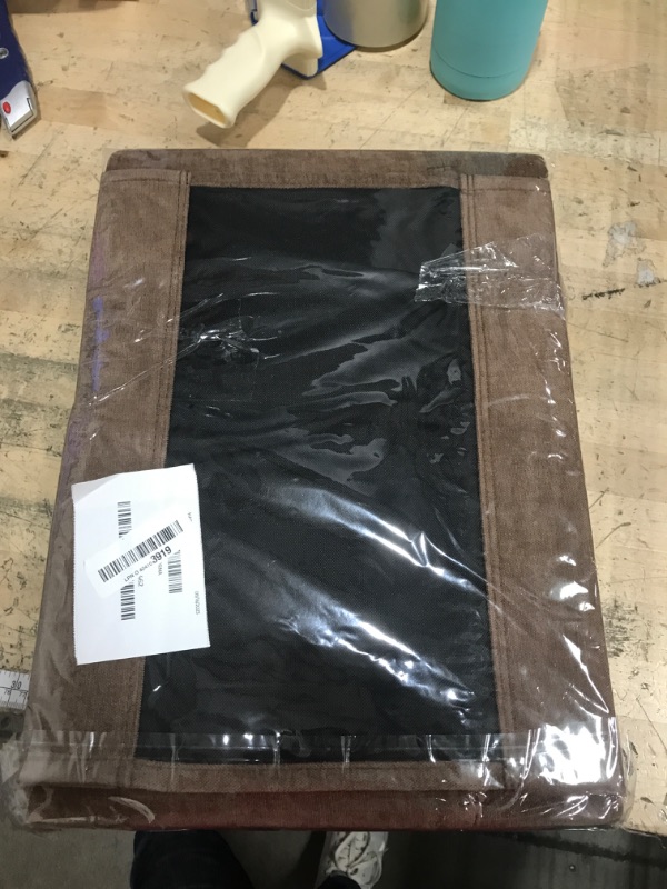 Photo 1 of **PARTIAL SET CUSHION ONLY** BAMBOOHOMIE Foldable Foot Stool Ottoman, Modern Foot Rest with Bamboo X Legs & Thick Foam Cushion, Folding Foot Stools Small Padded for Bedroom Living Room, Makeup Vanity Stool Chair (Brown - Brown)