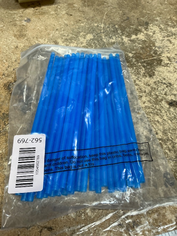 Photo 1 of 25 pk  Blue straws, 7.5 in.