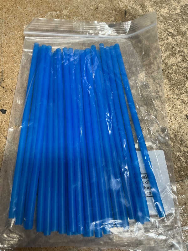 Photo 1 of 25 pk  Blue straws, 7.5 in.