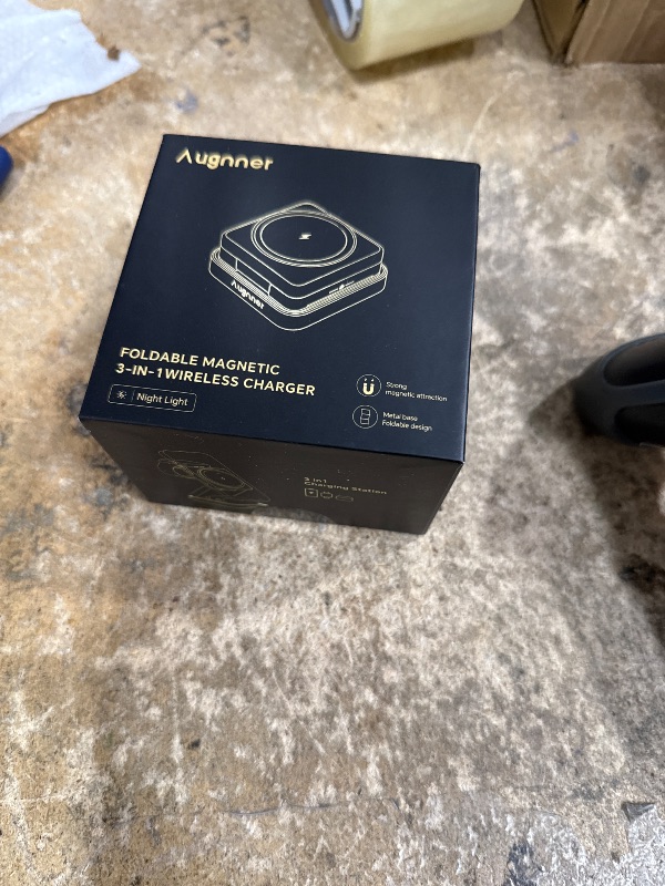 Photo 1 of ?2025 Upgraded?Wireless Charger 3 in 1, Foldable Wireless Charging Station with Light for Apple MagSafe Charger, Travel Magnetic Charger for iPhone 17/16/15/14/13/12 Apple Watch AirPods (20W Adapter)