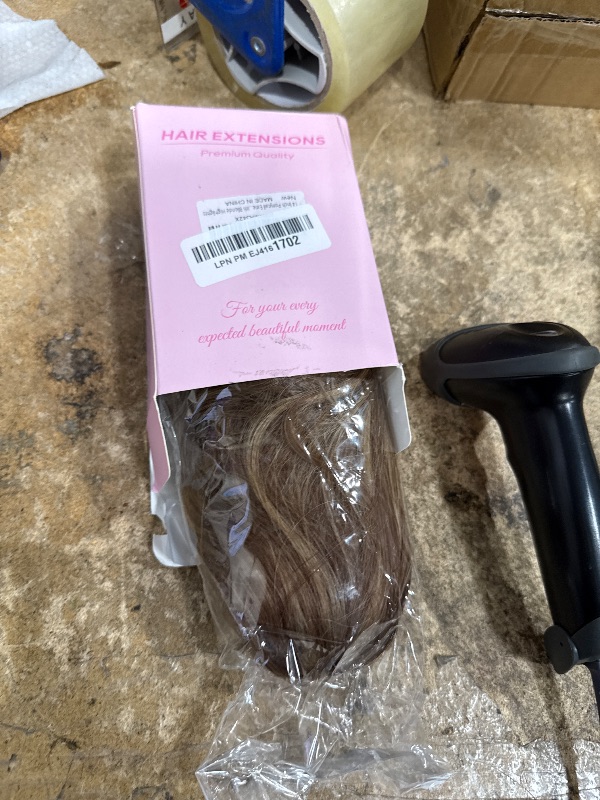 Photo 1 of 14 Inch Ponytail Extension - Soft Wavy Pony Tails Hair Extensions, Claw Clip Ponytail Extension, Synthetic Hair Extensions Ponytail, Clip in Ponytail (Color: Light Brown With Blonde Highlights)