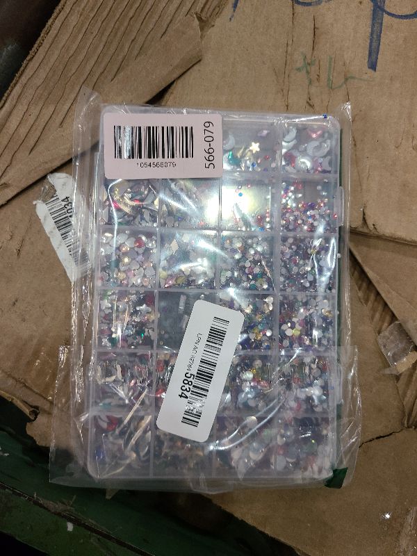Photo 1 of 24 Grids Color Resin Rhinestones for Crafting, Color Nail Art Rhinestones, Multi Shapes Sizes Bedazzling Gems Rhinestones for DIY Crafts Clothing Tumblers Shoes Fabric Nail Art
