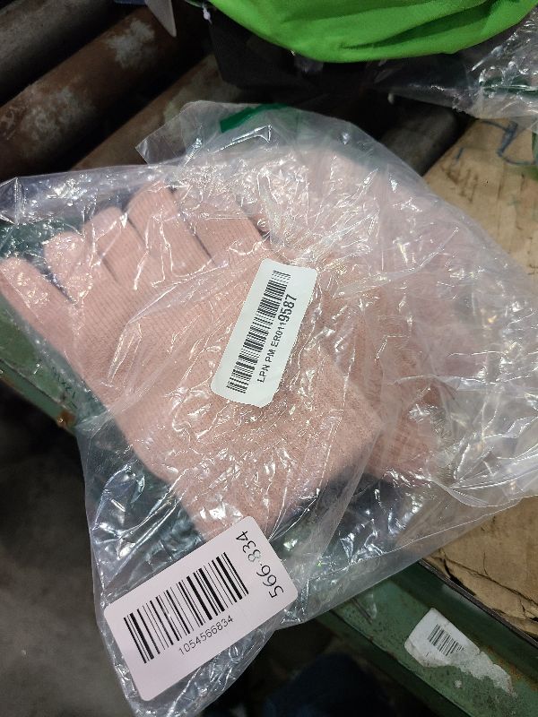 Photo 1 of 2THESTARS Women's Winter Hat Scarf Gloves Set, 3D Cube Knit Tech with Fleece Lining & Touchscreen Gloves for Skiing/Commuting (Pink)