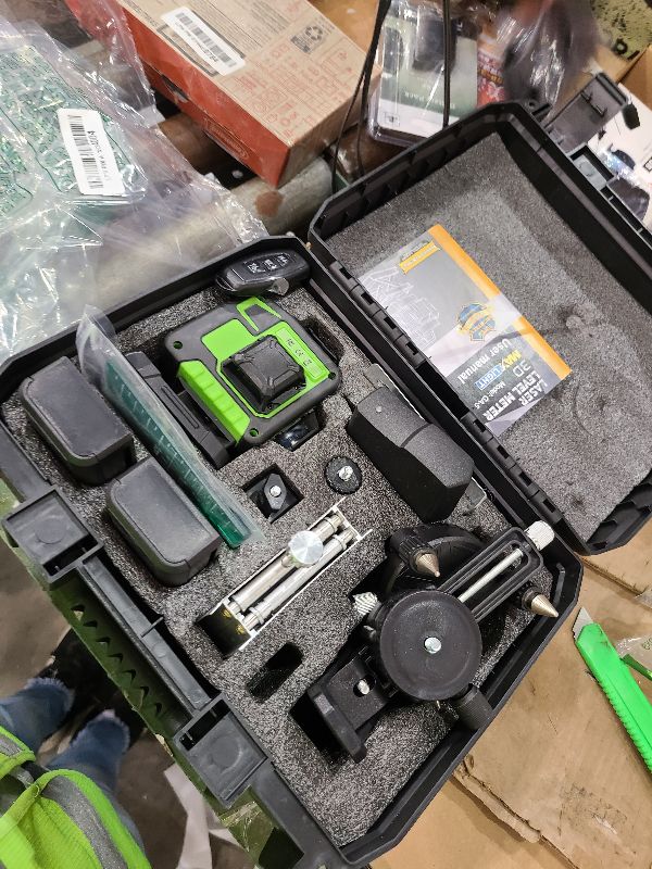 Photo 1 of 16 Line Laser Level 360 Self Leveling, 4x360°Professional 4D Green Cross Line laser Level with 2 Batteries, Adjustable Brightness & Remote Control, for Tiling Floor Construction and Picture Hanging