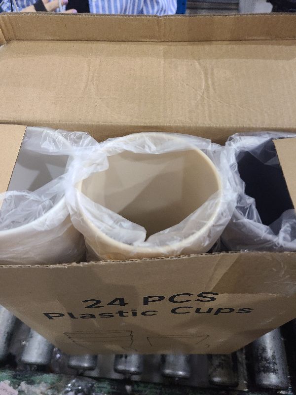 Photo 1 of 24 Pcs Unbreakable Plastic Cups Set, 20 oz Reusable Plastic Cups, Stackable Water Tumblers, Drinking Cup for Kitchen, Outdoor, BPA-free, Dishwasher Refrigerator and Microwave Safe (20 oz, 6 Colors)