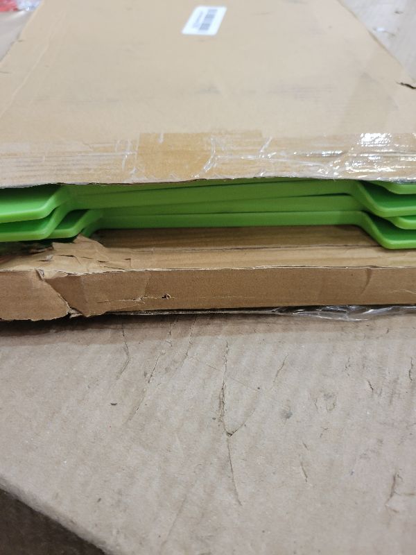 Photo 1 of 2 Pack Kids at Play Safety Signs for Street, Children at Play Safety Signs with Reflective Tape 17.5" Height Double-Sided Easier to Identify, Slow Down Kids at Play Sign for Street Neighborhoods Community(Green)