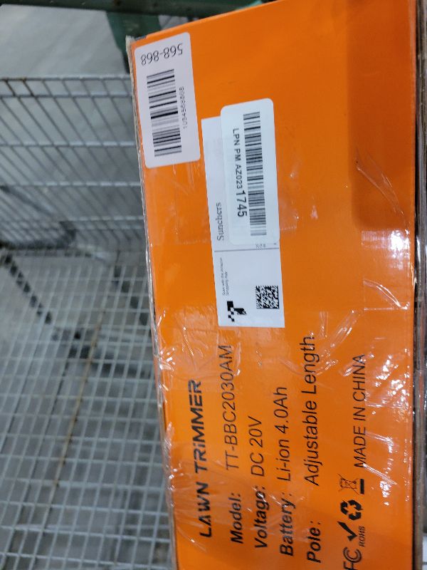 Photo 1 of 20V 12" Cordless String Trimmer With 2 X 4.0Ah Battery and Charger, Electric Grass Trimmer Battery Powered Eater String, Edger Lawn Tool Grass Cutter With 8pcs Line, Lawn Mover For Garden Yard, Orange