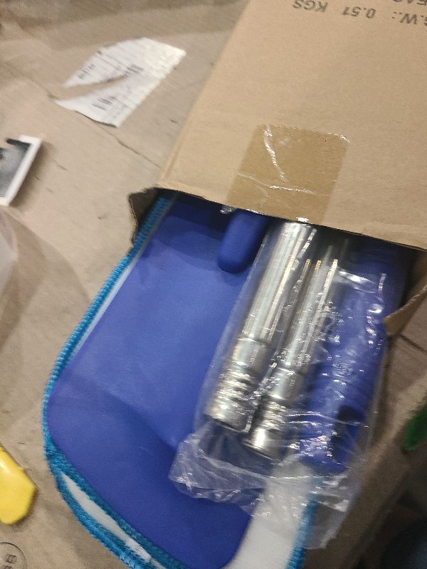 Photo 1 of 17.5" Professional Microfiber Floor Cleaning Mop, Flat Mop with Stainless Steel Handle, 2 Reusable Washable Pads, Wet and Dust Mopping for Hardwood, Vinyl, Laminate, Tile Cleaning (Blue)