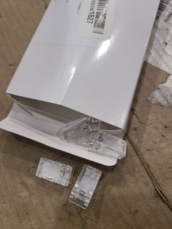 Photo 1 of 20 Pieces Self Adhesive Clips, Tapestry Sticky Wall Photo Poster Plastic Hanging Spring Light Clips for Office Decoration, Clear