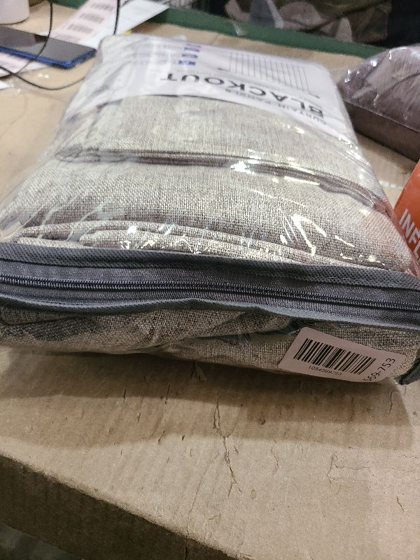 Photo 1 of 100% Blackout Shield Linen Blackout Curtains for Bedroom 84 Inches Long, Back Tab/Rod Pocket Living Room Drapes, Thermal Insulated Blackout Curtains 2 Panels Set, 50" W x 84" L, Faux Linen