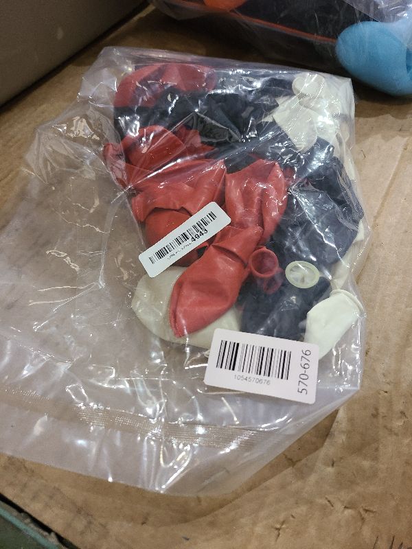 Photo 1 of 200 Small Red Black and White Balloons - Mini Red and Black Balloons Party Decorations Supplies Pack for Deadpool Birthday, Lumberjack Baby Shower, Graduation, Pirate, Ladybug, Race Car