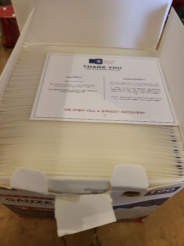Photo 1 of 100pc Large Sterile Gauze Pads 4x4 Sterile for Wounds Bulk - 12ply Woven Gauze Sponges 4x4 Sterile - USP IV Breathable Mesh 4x4 Gauze Pads Sterile for Enhanced Absorption - First Aid Medical