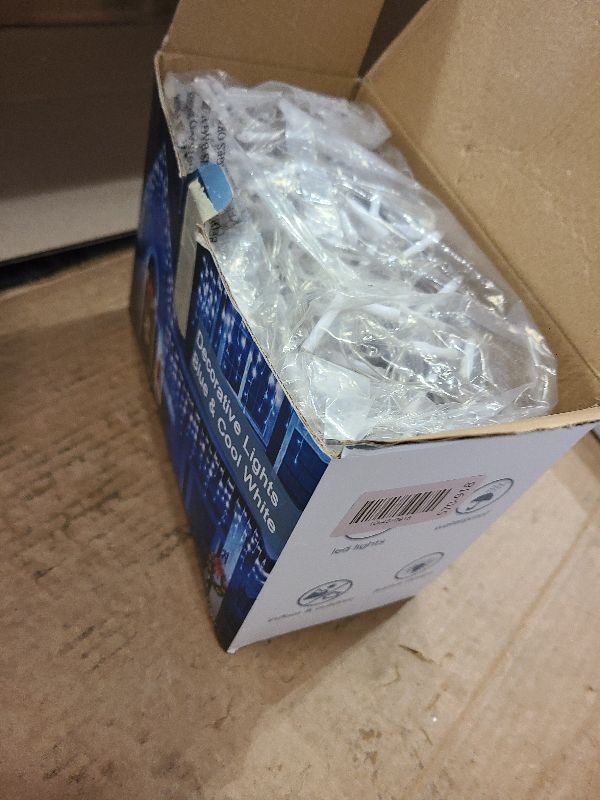 Photo 1 of 1296LED Christmas Lights with 288 Drops, 131ft 8 Modes Christmas String Lights Outdoor, Waterproof Christmas Decorations Fairy Lights with Timer Memory for Party Patio Window Fence Blue & CoolWhite