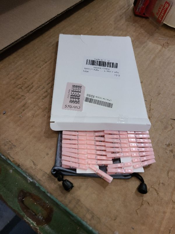 Photo 1 of 100PCS Baby Shower Clothespins Games Girl Plastic Clothes Pin with Waterproof Bag Mini Pink Pin Bulk 1.37 inch for Party Decorations, DIY Crafts
