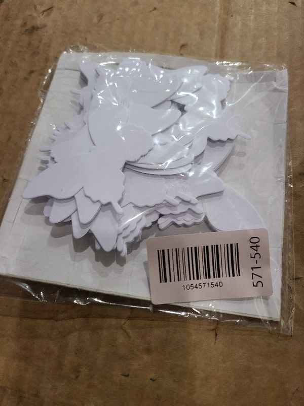Photo 1 of 100Pcs White Butterfly Decor Set - 3D Paper Butterflies for Bedroom, Nursery & Crafts - Removable Wall Decals with a Durable Adhesive Base and Lightweight Design