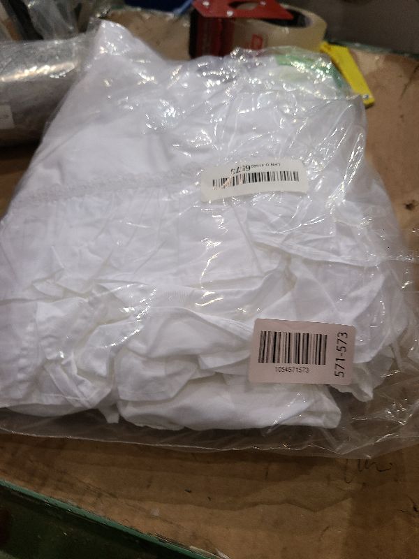 Photo 1 of 2-Pack Bright White Pillow Shams Pillowcases with Ruffles Cotton King Size 20"X36"