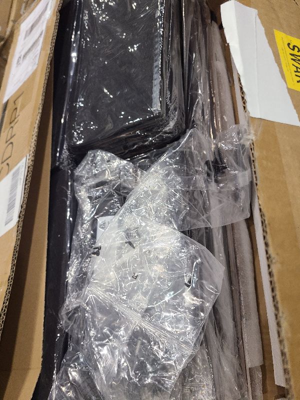 Photo 1 of 12 Drawer Dresser for Bedroom, Black Dresser TV Stand for 65, 70, 75 inch TV with Led Light & Charging Station, Wide Chest of Drawers with Open Shelves, Fabric Dressers for Closet, Living Room