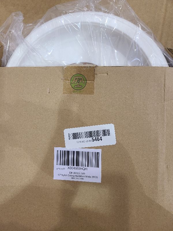 Photo 1 of 2Packs Molded Nylon Ceiling Medallion for Light Fixtures and Ceiling Fans, 10"OD x 4"ID x 1"P (Fits Canopies up to7-1/4")?White?