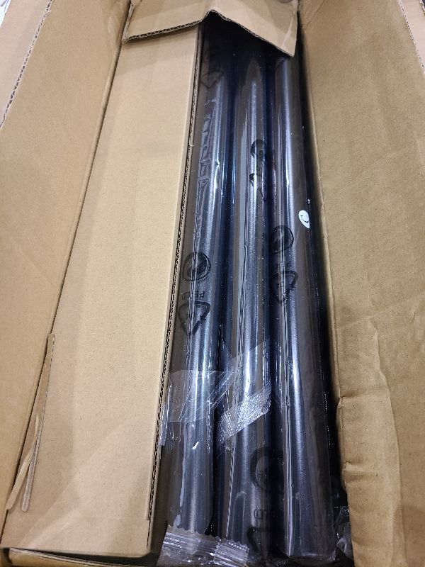 Photo 1 of 2 Pack Heavy Duty Curtain Rods 32-150 Inch, 1 Inch Adjustable Extra Long Curtain Rods for Windows, Black Window Treatment Rod Set with Aluminium Finials, Modern Design