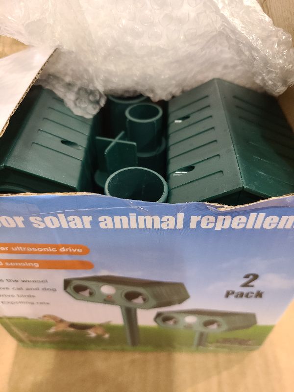 Photo 1 of 2Pack 2025 Ultrasonic Animal Repellent Outdoor Deer Repellent Devices Solar Animal Repeller Motion Activated Deterrent to Scare Cat Squirrel Rabbit Raccoon Skunk with LED Flash Lights for Yard Lawn