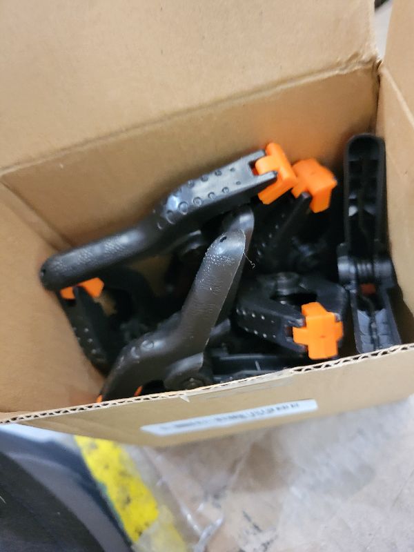 Photo 1 of 12 Pack Plastic Spring Clamps, 3.5inch Small Heavy Duty Clips for Crafts, Backdrop Stand, Woodworking, Photography Studios (Black)