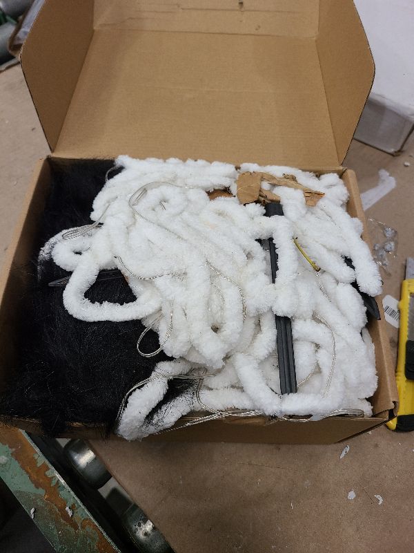 Photo 1 of 2 Pack 50" Halloween Light Up Spiders, Giant Hairy Spider Decorations with Green and Purple LED Lights Scary Indoor Outdoor Halloween Decor for Yard Porch Tree Party Haunted House