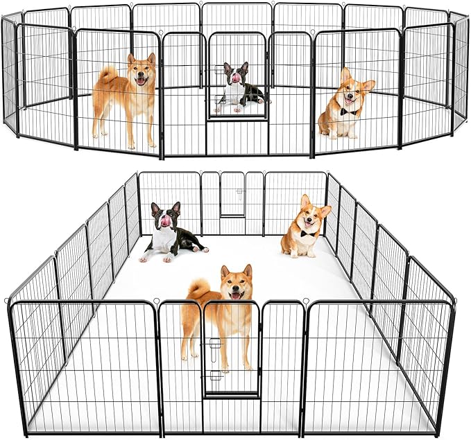 Photo 1 of **MSRP 159.99**Heavy-Duty Iron Dog Playpen – 16 Panel 32” Durable, Rust-Resistant Pet Fence for Indoor & Outdoor Use, Secure & Spacious Pet Play Area for Dogs, Puppies & Small Animals