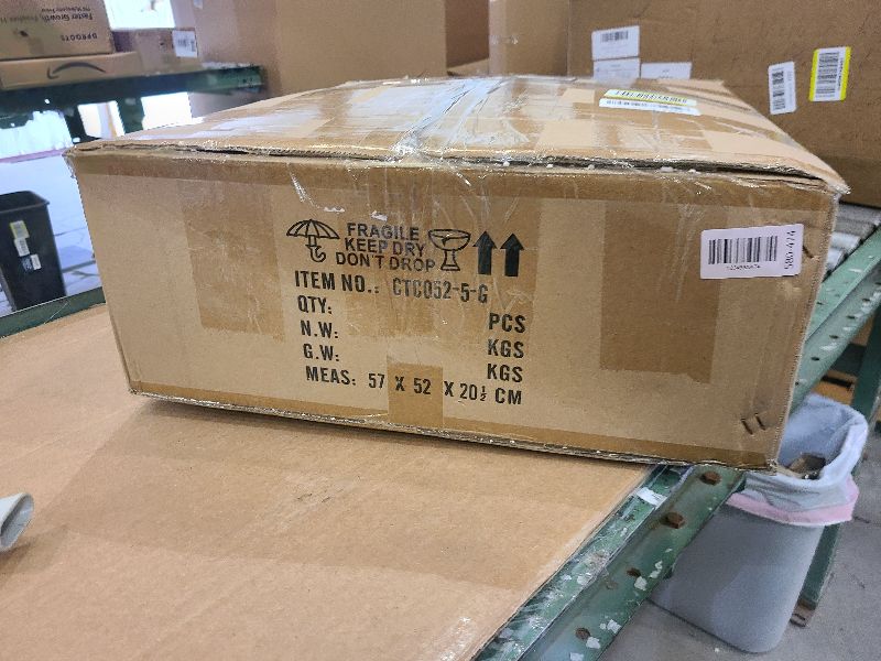 Photo 1 of 20.5'' Gold Drum Chandelier Light Fixture, 5-Light Large Modern Farmhouse Chandeliers for Dining Room Gold Drum Hanging Pendant Light with White Fabric Shade for Kitchen Living Room Foyer Bedroom