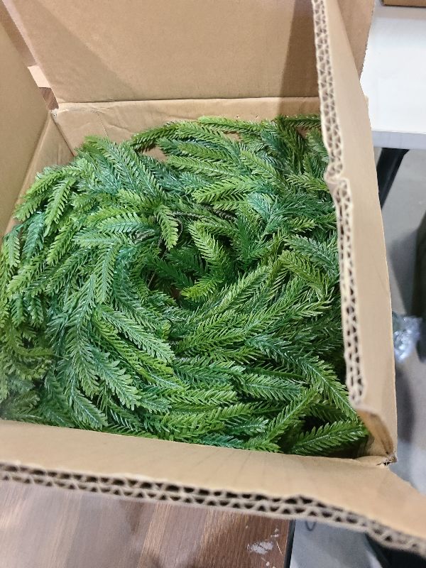 View 2 of 9 FT Real Touch Norfolk Pine Garland Green Artificial Christmas Garland Faux Greenery Garland for Holiday Fireplace Mantle Window Indoor Outdoor Decor, Winter Christmas Decorations, 1 Pcs
