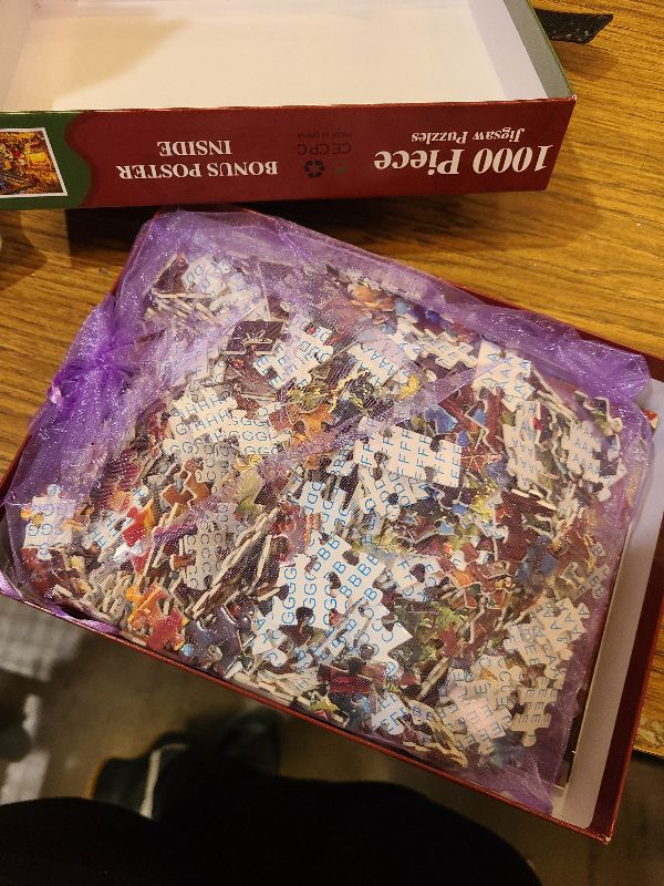 Photo 1 of 1000 Piece Cardboard Jigsaw Puzzles, Beautiful Christmas Puzzle - Every Piece Unique, Softclick Technology for 27x20 Inch