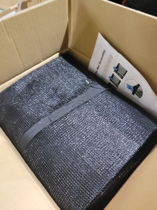 Photo 1 of 14FT Trampoline Replacement Safety Enclosure Net for 6 Straight Poles Round Frame Trampolines, Breathable and Weather-Resistant Trampoline Net with Adjustable Straps (Net Only) Blue