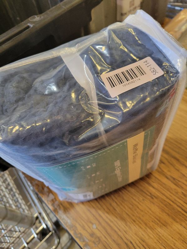 Photo 1 of 100% Cotton Waffle Blanket (Navy Blue - King Size - 104 * 90''), Pre-Washed and Anti-Shrinkage Soft Lightweight Bed & Couch Blanket, 380 GSM Waffle Weave Throw Blanket for All Seasons