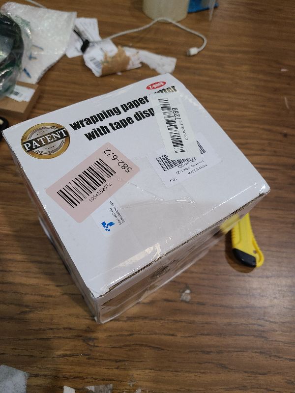 Photo 1 of 2-Pack Wrapping Paper Cutter with Wheels & Tape Dispenser - Gift Wrap Tool Kit with Replaceable Blades for Christmas, Birthday - Safe, Efficient, and Precise Cutting