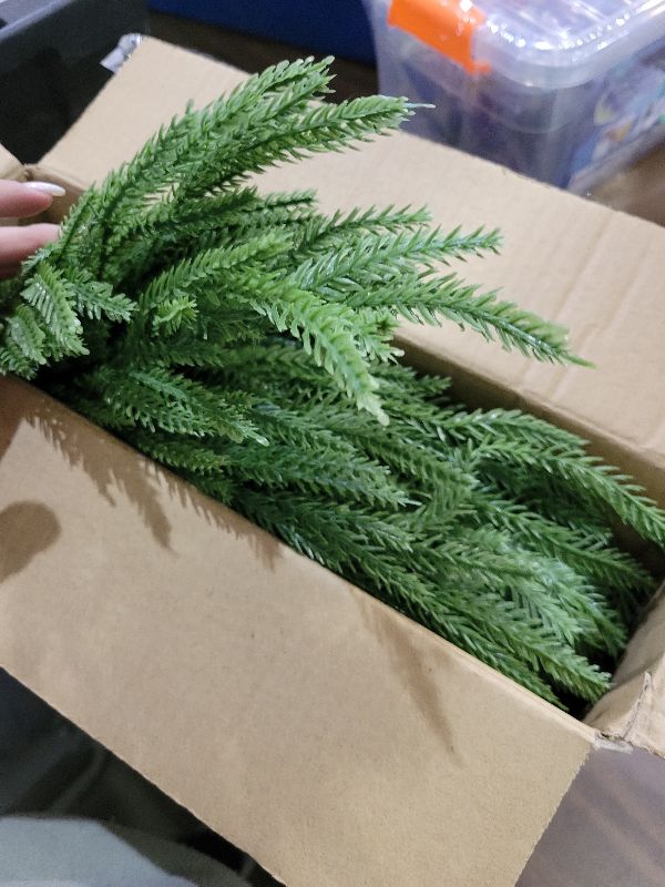 View 2 of 24 inch Norfolk Pine Wreath, Realistic Christmas Wreath for Front Door,Artificial Real Touch Green Wreath Greenery for Door Wall Windows Mantle Outdoor Christmas Decoration