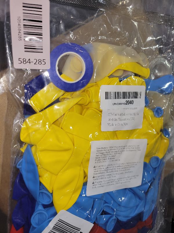 Photo 1 of 125pcs Carnival Balloons with Red Yellow Blue Balloons for Birthday Party Carnivals Theme Party Decorations