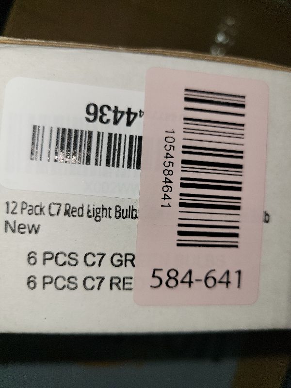 Photo 1 of 12 Pack C7 Red & Green Light Bulbs - 7W E12 Base Night Lights - Ceramic Incandescent - Candelabra Based - Christmas Bulbs