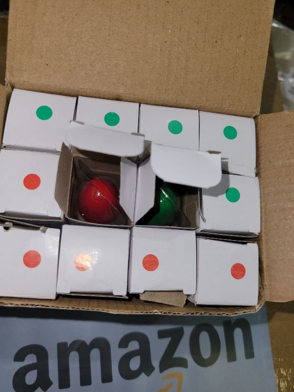 Photo 1 of 12 Pack C7 Red & Green Light Bulbs - 7W E12 Base Night Lights - Ceramic Incandescent - Candelabra Based - Christmas Bulbs