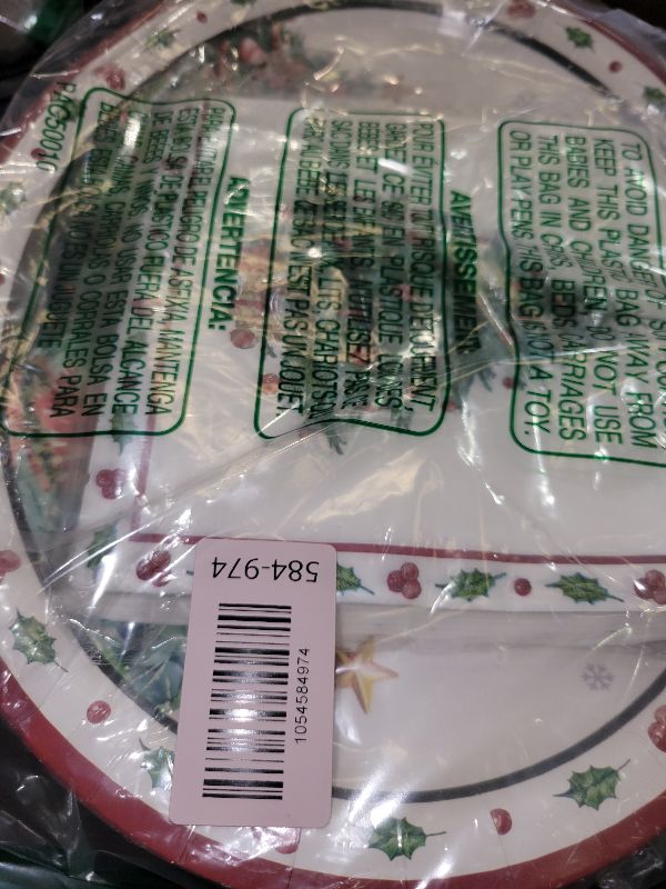 Photo 1 of 100Pcs Heavy Duty Oval Christmas Paper Plates and Napkins Set Disposable, 12" Large Christmas Tree Dinner Plates Disposable Party Set, Paper Dinnerware for Holiday Winter Xmas Party Supplies