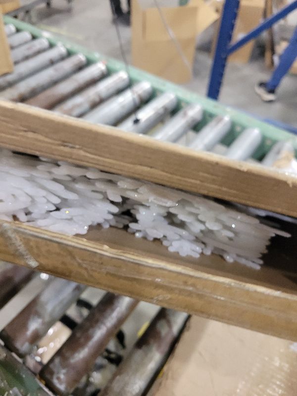 Photo 1 of 12 Pcs 15.8'' Large Snowflake Decorations – Giant Hanging Snowflakes, Plastic Snowflakes for Indoor & Outdoor Christmas Decor, Porch & Tree Decorations (White)