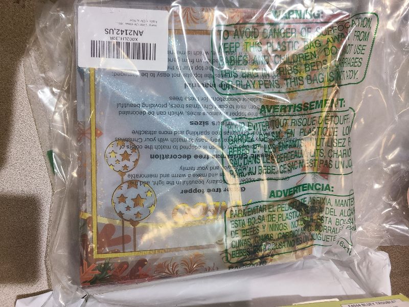 Photo 1 of Aneco Blue Glitter Mini Christmas Tree Topper Shatter-Proof 8 Inch Christmas Tree Decoration Treetop for Holiday Ornament or Home Decor