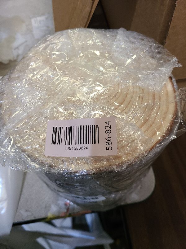 Photo 1 of 12 PCS 6.3-7.1 Inch Natural Wood Slices, Unfinished Pine Wood Circles with Barks for Coasters, DIY Crafts, Christmas Rustic Wedding Ornaments and Centerpieces,by GNIEMCKIN.
